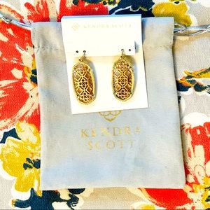 Kendra Scott Elle Drop Earrings in Gold with Rose Gold Filigree